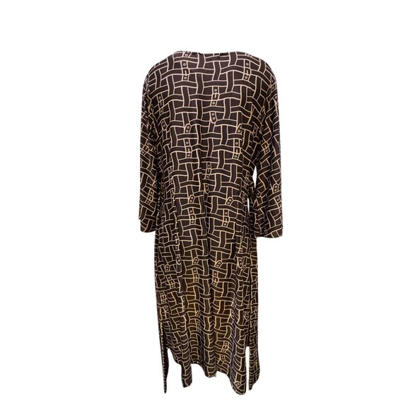 NWT Vertigo Paris Brown Tan Geometric Print Dress XL - Picture 6 of 8